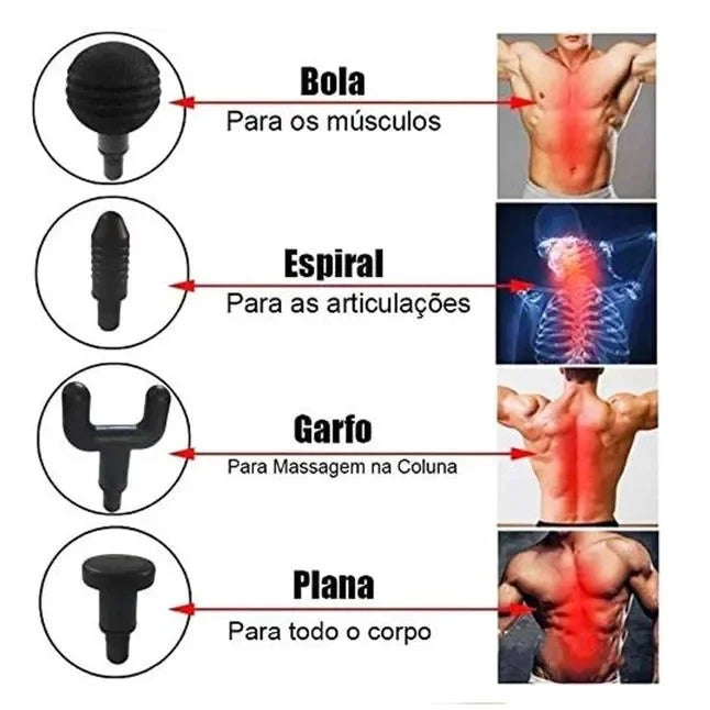 Massageador muscular elétrico profissional, pistola portátil, massagem original